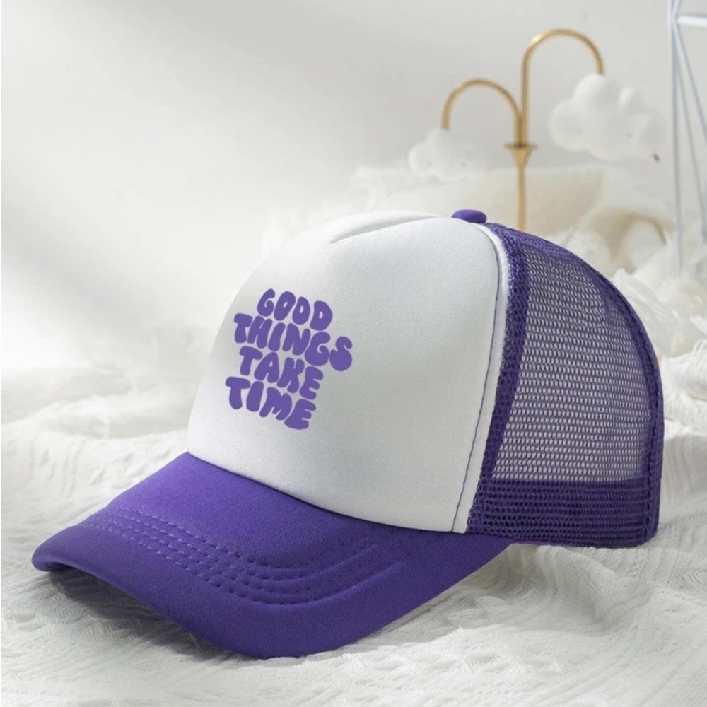 Good Things Take Time Cap Unisex purple - Picture 2 of 6
